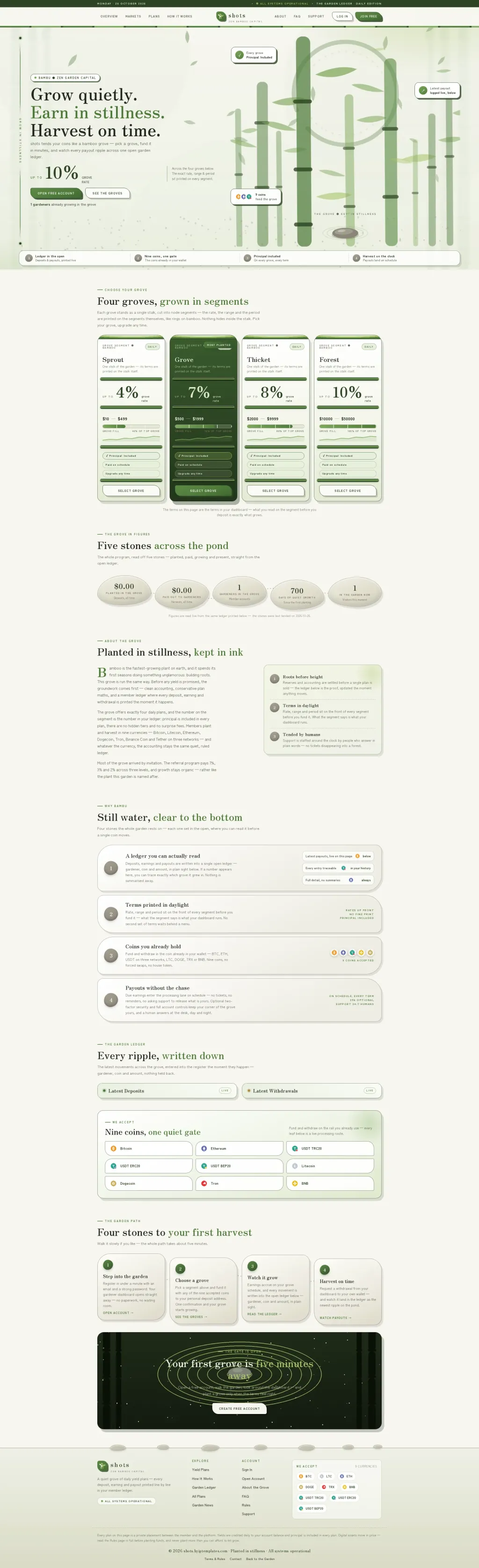 BAMBU — HYIP Template Pack — GoldCoders HYIP template preview (H-TPL37)